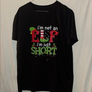 NWOT Black Graphic Tee with Elf Design